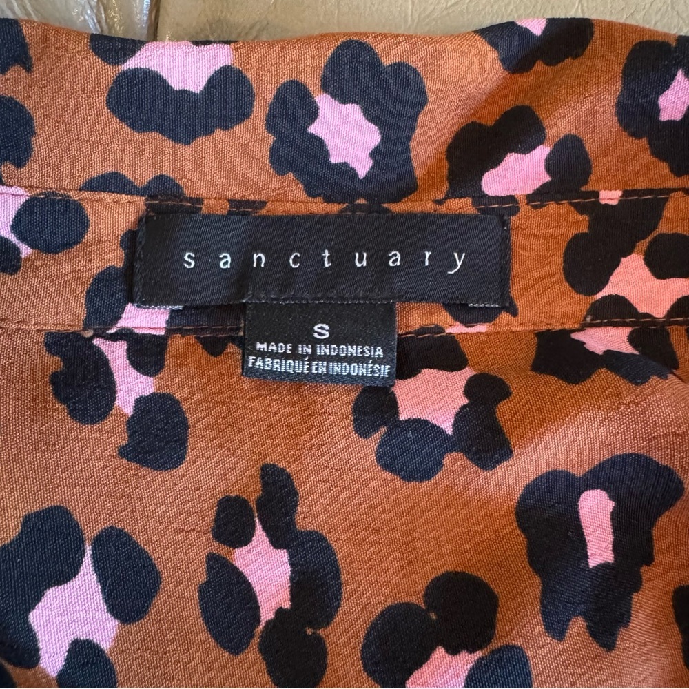 Sanctuary Leopard Print Top - Brown with Pink/Black - Picture 7 of 9